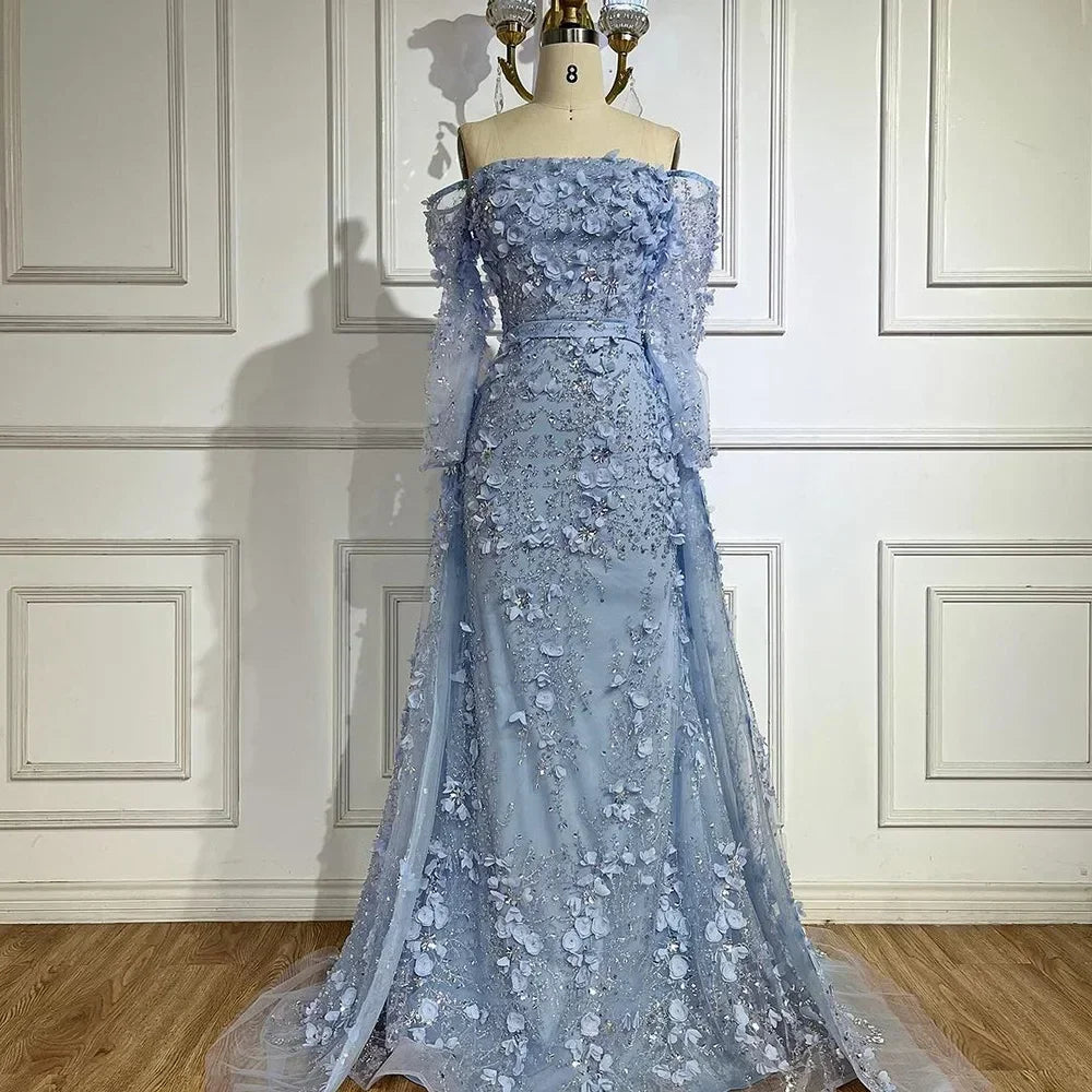 SERENE HILL Pink Off-the-Shoulder Mermaid Evening Dress Lace-Up Appliques Gown for Women Wedding Party GLA72641 Customized